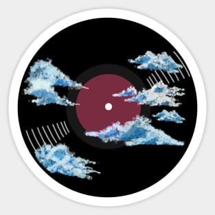 Vinyl Record - Blue clouds Sticker